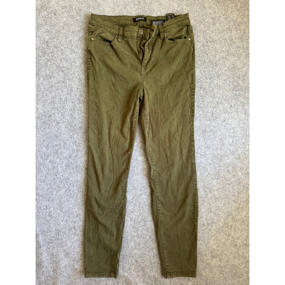 Buffalo David Bitton Womens Skinny Pants 6/28 Olive Green Stretch Tencel Blend